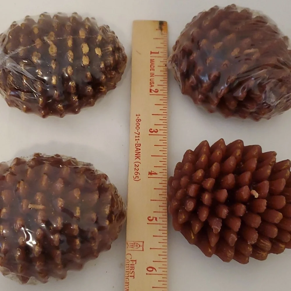 Pottery Barn 4 Fall Pine Cone Candles